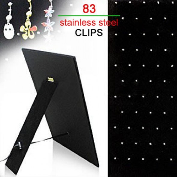 83 Clips Black Velet Cardboard Body Jewelry Display