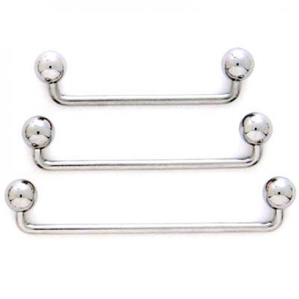 Surgical Steel 90 Degree Staple Surface Barbells with Balls