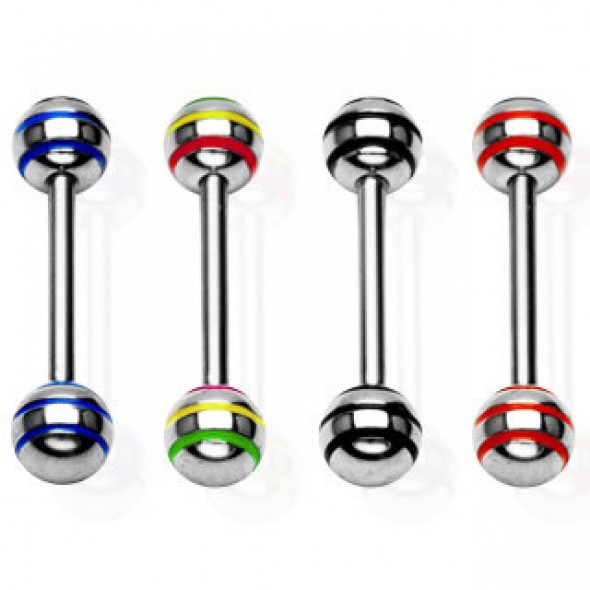 Striped Color Ball Straight Barbells