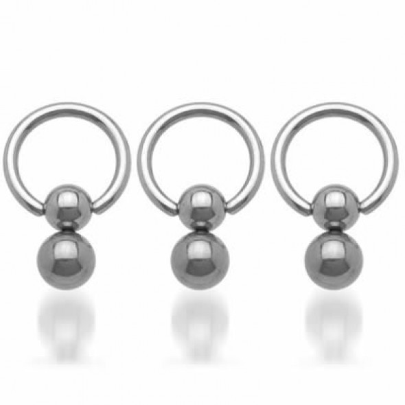 Double Vertical Ball Surgical Steel Captive Bead Rings