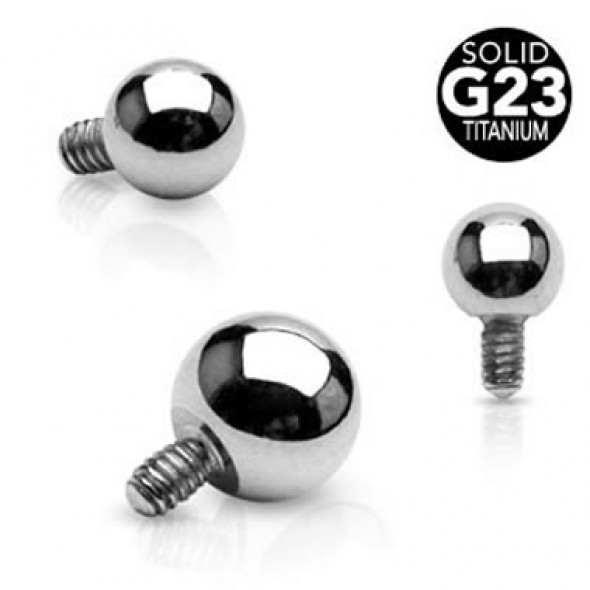 G23 Titanium Internally Threaded Ball Body Jewelry Parts