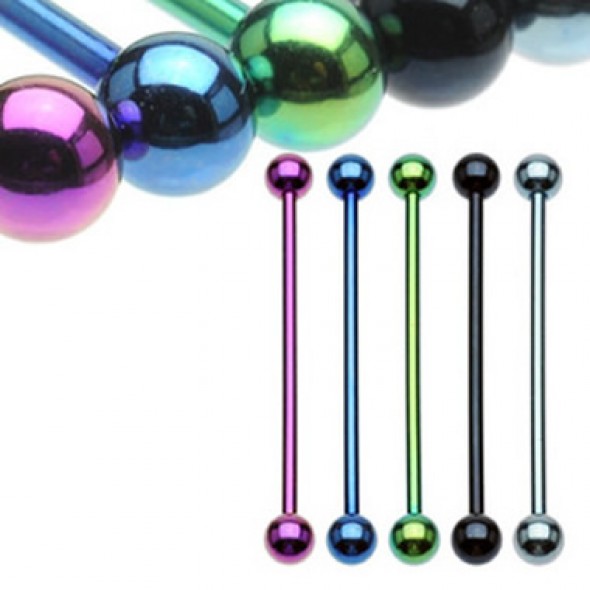 Titanium Anodized Surgical Steel Industrial Barbells