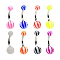 Belly Button Rings with Acrylic Beach Balls