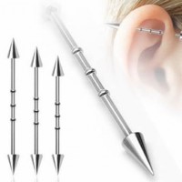 Surgical Steel Notched Industrial Barbell with Cones