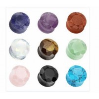 Faceted Cut Double Flare Stone Plugs