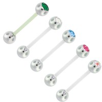 Flexible BIO Single Gem Ball Straight Barbells