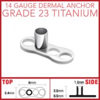 G23 Titanium Dermal Anchor Base Part with 3 Holes
