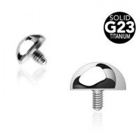 G23 Titanium Internally Threaded Dome Ball Body Jewelry Parts