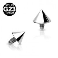G23 Titanium Internally Threaded Cone Body Jewelry Parts