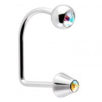 Surgical Steel Lippy Loop Labret with Jeweled Ball Cone