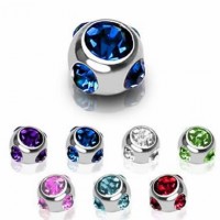 Surgical Steel Multi Crystals Ball Body Jewelry Parts