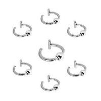 Surgical Steel One Closure Fake Cartilage Tragus Rings with Bead
