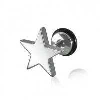 Surgical Steel Star Fake Plugs Faux Ear Plugs with Rubber O-ring