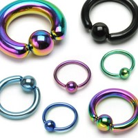 Titanium Anodized Surgical Steel Captive Bead Rings