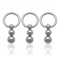 Triple Vertical Ball Surgical Steel Captive Bead Rings