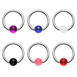 Surgical Steel Captive Bead Rings with Acrylic UV Ball