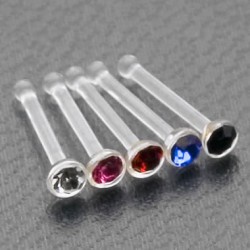 Bioflex Nose Bone Nose Stud Rings with Crystal