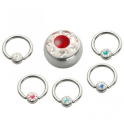 Epoxy Crystaline Ball Surgical Steel Captive Bead Rings
