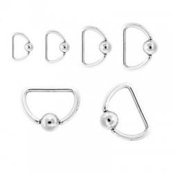 Surgical Steel Captive Bead D-Rings