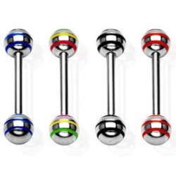Striped Color Ball Straight Barbells