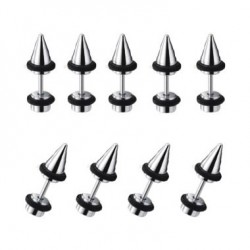 Surgical Steel Cone Disc Fake Plugs Faux Ear Plugs with Rubber O-rings