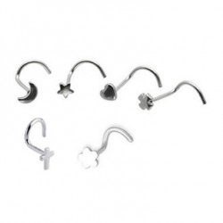 Surgical Steel Nose Screw Nose Stud Ring with Cutting Design