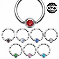 Jeweled G23 Titanium Captive Bead Rings