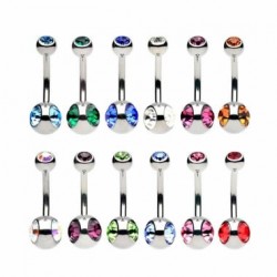 Jeweled Surgical Steel Navel Belly Ring