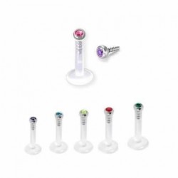 Push-in Flexible BIO Labret with Gem Ball