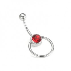 Single Jeweled Ball Surgical Steel Slave Captive Navel Belly Ring