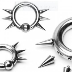 Spikes Surgical Steel Captive Bead Rings