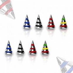 Surgical Steel Striped Color Cone Body Jewelry Parts