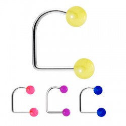 Surgical Steel Lippy Loop Labret with Glow-in-dark Acrylic Balls