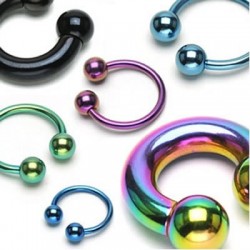 Titanium Anodized Surgical Steel Circular Barbells / Horseshoes