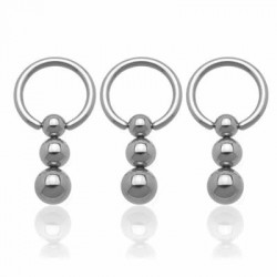 Triple Vertical Ball Surgical Steel Captive Bead Rings
