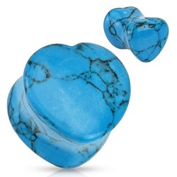 Turquoise Heart Shaped Stone Plugs