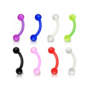 Flexible BIO Bent / Curved Barbells with Acrylic Balls
