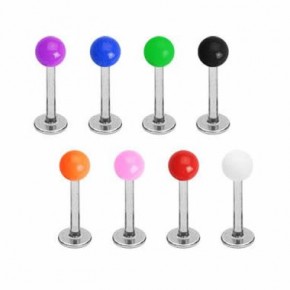 Surgical Steel Labrets / Monroes with Acrylic UV Ball
