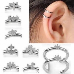Double Closure Fake Cartilage Tragus Rings with Cutting Design