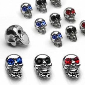 Jeweled Eyes Casting Skull Body Jewelry Replacement