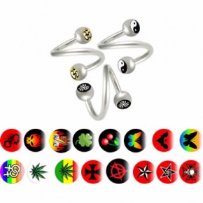 Picture Logo Eyebrow Spiral Barbells