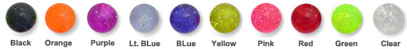 Body Jewelry Glitter Acrylic Ball Color Chart