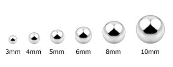 Ball Replacements Size Chart