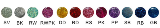 Body Jewelry Epoxy Glitterl Colors Chart